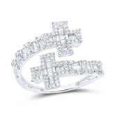 3/4CTW-DIA NK CROSS CUFF RING